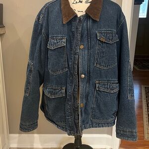 Vintage Wrangler Sherpa Lined Denim Jacket Mens 2XL Blue Jean Work Barn Coat